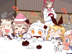 Rule 34 | &gt; &lt;, 0 0, 10s, 6+girls, :3, :d, = =, > <, ^ ^, abyssal ship, ahoge, apron, blonde hair, blue eyes, bow, brown hair, chibi, closed eyes, colored skin, covered mouth, dress, eating, closed eyes, fingerless gloves, food, gloves, hair bow, hair ornament, hair ribbon, hairband, hairclip, hat, headgear, horns, ice cream, kantai collection, kappougi, long hair, mamiya (kancolle), mittens, multiple girls, neckerchief, northern ocean princess, open mouth, orange eyes, paper hat, paper kabuto, red eyes, remodel (kantai collection), rensouhou-chan, ribbon, ro-500 (kancolle), sako (bosscoffee), scarf, school swimsuit, school uniform, serafuku, shimakaze (kancolle), short hair, sitting, smile, spoon, swimsuit, swimsuit under clothes, tan, tanline, translation request, utensil in mouth, wariza, white dress, white hair, white skin, x3, yukikaze (kancolle), yuudachi (kancolle)