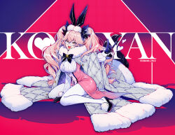 Rule 34 | 1girl, animal ears, chimoon, fangs, fate/grand order, fate (series), fox shadow puppet, glasses, koyanskaya (assassin) (second ascension) (fate), koyanskaya (fate), long hair, looking at viewer, open mouth, pink hair, rabbit ears, solo, tamamo (fate), very long hair, yellow eyes