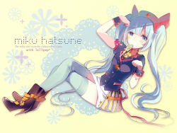 Rule 34 | 1girl, animal ears, bad id, bad pixiv id, blue eyes, blue hair, boots, candy, cat ears, english text, engrish text, food, hat, hatsune miku, high heels, inko (mini), lollipop, long hair, matching hair/eyes, mouth hold, paw pose, ranguage, sitting, solo, thighhighs, twintails, vocaloid