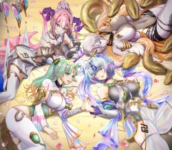 Rule 34 | 4girls, benetto1997, blonde hair, blue hair, breasts, fire emblem, fire emblem heroes, green hair, gullveig (fire emblem), heidr (fire emblem), highres, large breasts, multicolored hair, multiple girls, nerthuz (fire emblem), nintendo, orange eyes, pale skin, pink hair, seidr (fire emblem), snake, tagme, thick thighs, thighs, white hair, wide hips