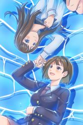Rule 34 | 2girls, absurdres, blue reflection (series), blue reflection tie, highres, hoshizaki ao, kasuga shiho, multiple girls, school uniform, smile