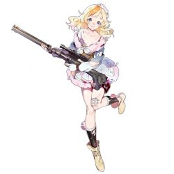 Rule 34 | 1girl, anti-materiel rifle, bandages, bandaid, bandaid on face, belt, beret, blonde hair, blue eyes, boots, bra, breasts, bullpup, cleavage, collarbone, fingerless gloves, full body, girls&#039; frontline, gloves, gun, hat, integral suppressor, integrally-suppressed firearm, long hair, looking at viewer, medium breasts, medium hair, official art, ots-44, ots-44 (girls&#039; frontline), prototype design, rifle, rosele, sniper rifle, solo, standing, suppressor, thick eyebrows, torn clothes, transparent background, trigger discipline, underwear, weapon