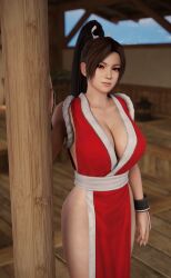 Rule 34 | 1girl, 3d, 6cw8, absurdres, breasts, cleavage, dead or alive, dead or alive 5 last round, dead or alive 6, fatal fury, highres, king of fighters xv, large breasts, shiranui mai, snk, the king of fighters