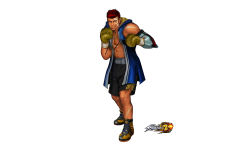 Rule 34 | 1boy, boxing gloves, derivative work, earrings, highres, jewelry, lip piercing, male focus, mechanical arms, mori toshiaki (style), nelson (kof), official style, piercing, ronailson maia, scar, single earring, single mechanical arm, solo, the king of fighters, the king of fighters xiv