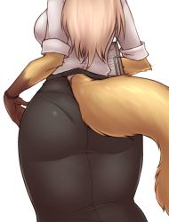 Rule 34 | 1girl, 340m/sec, ass, blonde hair, fox, furry, furry female, long hair, skirt, solo, teacher