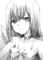 Rule 34 | 00s, aisaka taiga, alternate hairstyle, angry, bare shoulders, choker, collarbone, frown, gofu, greyscale, monochrome, sketch, toradora!, traditional media, wings