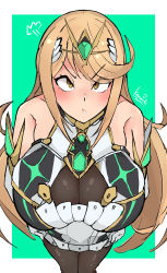 Rule 34 | 1girl, absurdres, bare shoulders, black pantyhose, blonde hair, breasts, chest jewel, dangle earrings, dress, earrings, elbow gloves, gloves, highres, jewelry, kazunokounnex, large breasts, long hair, mythra (massive melee) (xenoblade), mythra (xenoblade), pantyhose, short dress, sleeveless, sleeveless dress, solo, swept bangs, thigh strap, tiara, very long hair, white dress, xenoblade chronicles (series), xenoblade chronicles 2