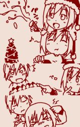 Rule 34 | ^^^, 2girls, cake, christmas, christmas tree, eating, erica hartmann, closed eyes, food, gertrud barkhorn, hat, monochrome, multiple girls, open mouth, santa hat, short hair, sketch, smile, strike witches, tears, twintails, world witches series, youkan