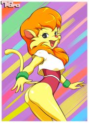 Rule 34 | animal ears, ass, black eyes, blonde hair, cleo (heathcliff), furry, highres, pepipopo, slime, tail, the catillac cats