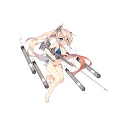 Rule 34 | &gt;:), 1girl, american flag bikini, american flag print, archerfish (warship girls r), armpits, bikini, blonde hair, blue eyes, breasts, bubble, cleavage, closed mouth, collarbone, eyebrows, flag print, floating, front-tie bikini top, front-tie top, full body, gradient hair, gun, harpoon, harpoon cannon, harpoon gun, holding, holding gun, holding weapon, leg up, long hair, looking at viewer, machinery, multicolored hair, nail polish, navel, official art, ponytail, print bikini, remodel (warship girls r), saru, side-tie bikini bottom, smile, solo, speargun, swimsuit, torpedo, transparent background, v-shaped eyebrows, very long hair, warship girls r, weapon