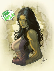 Rule 34 | 1girl, breasts, highres, homare (fool&#039;s art), large breasts, long hair, marvel, she-hulk, solo