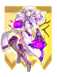 Rule 34 | 1girl, 250en remon, boots, fire emblem, fire emblem: three houses, from side, gloves, highres, long hair, long sleeves, looking to the side, lysithea von ordelia, nintendo, parted lips, pink eyes, solo, white hair
