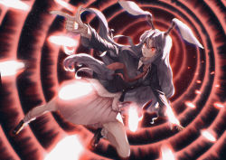 Rule 34 | 1girl, absurdres, action, aiming, animal ears, backlighting, black footwear, blazer, blurry, breasts, collared jacket, collared shirt, danmaku, depth of field, eyes visible through hair, finger gun, fingernails, footwear request, glowing, glowing eyes, hair intakes, highres, jacket, knee up, kneehighs, legs, light trail, long hair, long sleeves, looking afar, looking to the side, loose socks, luan ib, medium breasts, motion blur, necktie, open mouth, outstretched arms, parted bangs, pink skirt, pleated skirt, rabbit ears, red eyes, red necktie, reisen udongein inaba, serious, shiny clothes, shiny skin, shirt, sidelocks, skirt, socks, solo, space, spell card, thighs, touhou, untucked shirt, very long hair, wavelengths, white socks