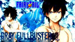 Rule 34 | 1boy, blue theme, fairy tail, gray fullbuster, jewelry, male focus, necklace, topless male, smile, solo, upper body