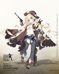 Rule 34 | 1girl, arm strap, belt, bikini, bikini top only, black gloves, black ribbon, blonde hair, blue eyes, blush, boots, breasts, brown coat, buckle, bullet, chaps, coat, colt revolver (girls&#039; frontline), colt revolver (mod3) (girls&#039; frontline), copyright name, cowboy boots, cowboy hat, cowboy western, denim, denim shorts, eyepatch, facial mark, front-tie top, full body, girls&#039; frontline, gloves, gorget, gun, hair ribbon, hand up, handgun, hat, highres, holding, holding gun, holding weapon, holstered, logo, long hair, looking at viewer, low twintails, mod3 (girls&#039; frontline), mouth hold, navel, official art, one eye closed, partially fingerless gloves, pistol, revolver, ribbon, ringlets, saru, searchlight, short shorts, shorts, single thighhigh, small breasts, smile, solo, star (symbol), star print, stomach, swimsuit, thighhighs, trigger discipline, twintails, very long hair, weapon, whip, white bikini