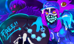 Rule 34 | 2girls, aftersex, akali, anal beads, anus, ass, baseball cap, body writing, bodypaint, breasts, cum, cum in pussy, cum on body, cum on breasts, cum on clothes, cum on upper body, evelynn (league of legends), facial, functionally nude, fur trim, glasses, hat, jacket, k/da (league of legends), k/da akali, k/da evelynn, kamina1978, league of legends, lips, lipstick, looking at viewer, looking back, makeup, mask, medium breasts, multiple girls, navel, neon lights, open clothes, open jacket, patreon logo, pince-nez, pink hair, pink lips, purple hair, pussy, sex toy, sidelocks, spread anus, spread ass, tinted eyewear, yellow eyes