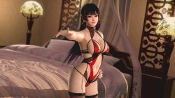 Rule 34 | 1girl, 3d, bed, breasts, dead or alive, fingernails, large breasts, nyotengu, official art, tecmo