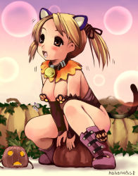 Rule 34 | animal ears, ass, bell, blush, boots, breasts, cat ears, cat tail, cleavage, collar, d:, open mouth, oppai loli, pasties, pumpkin, smile, tail, togusa masamu, twintails