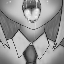Rule 34 | 1girl, close-up, girls&#039; frontline, greyscale, head out of frame, m1 garand (girls&#039; frontline), monochrome, necktie, open mouth, saliva, saliva trail, serjatronic, solo, tongue, tongue out, uvula, water drop