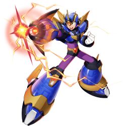 Rule 34 | 1boy, armor, electricity, energy, full body, green eyes, helmet, highres, male focus, mechanical wings, mega man (series), mega man x (series), mega man x dive, official art, open mouth, pointing weapon, solo, transparent, transparent background, ultimate armor x (mega man), weapon, wings, x (mega man)