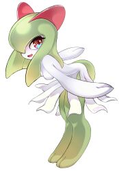 Rule 34 | 1girl, absurdres, artist name, bent over, breasts, colored skin, creatures (company), digitigrade, female focus, from side, fullpillow, game freak, gen 3 pokemon, green hair, green skin, hair over one eye, happy, highres, kirlia, leaning forward, legs, legs together, long hair, long legs, looking at viewer, multicolored skin, nintendo, one eye covered, open mouth, pokemon, pokemon (creature), red eyes, sidelocks, sideways mouth, signature, simple background, small breasts, smile, solo, standing, two-tone skin, white background, white skin