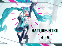 Rule 34 | 1girl, 39, aqua eyes, aqua hair, artist request, bare shoulders, black footwear, black legwear, black skirt, black sleeves, blue eyes, blue hair, blue necktie, blush, boots, collared shirt, detached sleeves, eighth note, female focus, floating hair, hair ornament, hatsune miku, highres, long hair, long sleeves, looking at viewer, musical note, necktie, pleated skirt, ribbon, shirt, skirt, sleeveless, sleeveless shirt, smile, solo, tie clip, twintails, very long hair, vocaloid, white shirt, wide sleeves