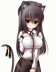 Rule 34 | 1girl, animal ears, animated, animated gif, bell, black hair, blinking, blush, cat ears, cat tail, hat, jingle bell, long hair, mia flatpaddy, original, red eyes, ribbon, solo, syroh, tail, tail bell, tail ornament, tail ribbon
