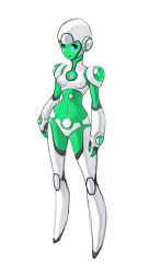 Rule 34 | 1girl, :o, android, animification, aya (green lantern), blue eyes, blue sclera, breasts, colored sclera, colored skin, dc comics, full body, green lantern, green lantern: the animated series, green lantern (series), green skin, helmet, hip focus, humanoid robot, joints, legs apart, looking at viewer, narrow waist, open mouth, robot, robot joints, simple background, sketch, small breasts, solo, standing, superhero costume, tattoo, white background, wide hips, william ruzicka