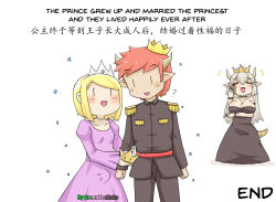 Rule 34 | 1girl, 2boys, bad id, bad pixiv id, black dress, black jacket, blush, bowsette, breasts, bulge, chinese text, choker, comic, crown, dress, english text, engrish text, epaulettes, erection, erection under clothes, fang, futanari, greenteaneko, grey hair, happy tears, highres, horns, incest, jacket, large breasts, long sleeves, lord peach, mario (series), mother and son, multiple boys, multiple girls, new super mario bros. u deluxe, nintendo, pointy ears, purple dress, ranguage, red hair, simple background, simplified chinese text, smile, super crown, tears, the end (phrase), white background, white choker, wiping tears, | |