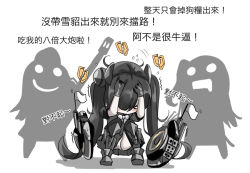 Rule 34 | &gt; &lt;, 3girls, black hair, chinese text, covering head, cowering, closed eyes, fatkewell, flag, flying sweatdrops, girls&#039; frontline, long hair, multiple girls, ntw-20 (girls&#039; frontline), ouroboros (girls&#039; frontline), panties, pantyshot, squatting, traditional chinese text, translation request, trembling, twintails, underwear, very long hair, wa2000 (girls&#039; frontline), white flag