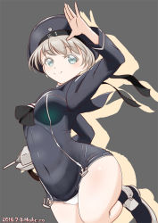 Rule 34 | 10s, 1girl, anchor hair ornament, ascot, blue eyes, blush, breasts, character name, closed mouth, commentary request, covered navel, cowboy shot, dated, dress, eyebrows, hair ornament, hat, kantai collection, looking at viewer, moke ro, no panties, platinum blonde hair, sailor dress, sailor hat, short hair, simple background, small breasts, solo, turret, twitter username, z1 leberecht maass (kancolle)