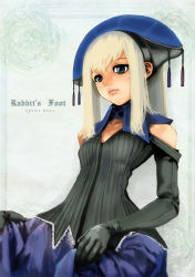 Rule 34 | blonde hair, blue eyes, corset, gloves, hat, solo, tagme
