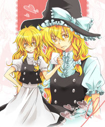 Rule 34 | 1girl, bad id, bad pixiv id, blonde hair, braid, female focus, hat, heart, highres, kirisame marisa, long hair, solo, teito (0w0kuma), touhou, witch, witch hat, yellow eyes