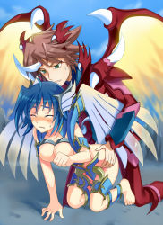 Rule 34 | 1boy, 1girl, all fours, bent over, blush, cardfight!! vanguard, clothed sex, cosplay, dragonic overlord, gender request, genderswap, hetero, kai toshiki, sendou aichi, sex, soul saver dragon, vaginal, vanguard ride, you (outtune)