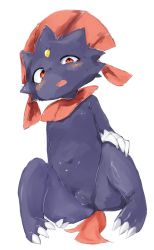 Rule 34 | 1girl, artist request, creatures (company), furry, furry female, game freak, gen 4 pokemon, highres, nintendo, open mouth, pokemon, pokemon (creature), pussy, red eyes, solo, uncensored, weavile