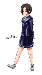 Rule 34 | 1girl, bob cut, july13th, kobayakawa rinko, love plus, oekaki, school uniform, serafuku, simple background, solo