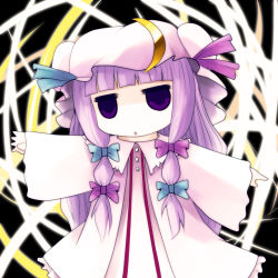 Rule 34 | 1girl, crescent, crescent moon, female focus, hat, long hair, moon, patchouli knowledge, purple eyes, purple hair, solo, touhou, yume shokunin