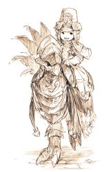 Rule 34 | 10s, 1girl, :d, armor, capelet, chocobo, final fantasy, final fantasy xiv, full body, gloves, hat, junwool, lalafell, looking at viewer, monochrome, open mouth, pointy ears, riding, signature, sketch, smile