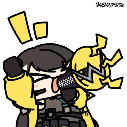 Rule 34 | &gt; &lt;, 1girl, ammunition pouch, animated, animated gif, girls&#039; frontline, long hair, lowres, megaphone, open mouth, pouch, ro635 (girls&#039; frontline), seseren