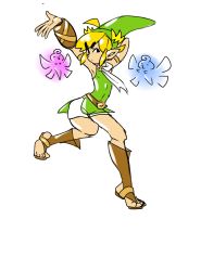 Rule 34 | 1boy, armor, blue eyes, bracer, fabulous, fairy, fusion, greaves, hat, hexafusion, highres, keppok, kid icarus, link, nintendo, pit (kid icarus), pointy ears, sandals, scarf, shorts, the legend of zelda, toes, tunic