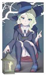 Rule 34 | 10s, 1girl, blonde hair, blouse, blue eyes, blush, breasts, cameltoe, collared shirt, diana cavendish, dress, fairy, hat, highres, little witch academia, nanikairu, panties, shirt, small breasts, smile, underwear, upskirt, white panties, white shirt, witch, witch hat