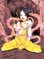 Rule 34 | 00s, 1girl, black hair, breasts, cave, censored, choker, clothed sex, final fantasy, final fantasy ix, garnet til alexandros xvii, long hair, nipples, rape, solo, square enix, tentacles, tentacles under clothes, tongue, tongue out, uk-violet, very long hair