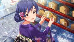 Rule 34 | blue hair, hair ornament, idolmaster, japanese clothes, kisaragi chihaya, official art