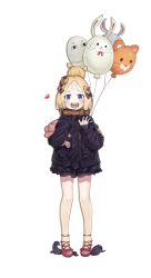 Rule 34 | 1girl, :d, abigail williams (fate), abigail williams (traveling outfit) (fate), absurdres, balloon, black bow, black jacket, blonde hair, blue eyes, blush, bow, commentary request, crossed bandaids, fate/grand order, fate (series), fou (fate), full body, hair bow, hair bun, hand up, heart, heroic spirit traveling outfit, highres, jacket, long hair, long sleeves, medjed (fate), hugging object, official alternate costume, open mouth, orange bow, parted bangs, polka dot, polka dot bow, red bow, red footwear, round teeth, shoes, simple background, single hair bun, sleeves past fingers, sleeves past wrists, smile, solo, standing, stuffed animal, stuffed toy, suction cups, teddy bear, teeth, tentacles, upper teeth only, white background