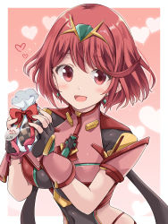 Rule 34 | 1girl, absurdres, black gloves, breasts, chest jewel, earrings, fingerless gloves, gem, gloves, headpiece, highres, jewelry, kurokaze no sora, large breasts, pyra (xenoblade), red eyes, red hair, short hair, solo, swept bangs, thighhighs, tiara, white day, xenoblade chronicles (series), xenoblade chronicles 2