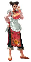 Rule 34 | 1girl, apron, black hair, breasts, chinese clothes, chronicles of the sword, double bun, extra, glasses, hualin, kawano takuji, large breasts, maid, maid apron, pince-nez, solo, soul calibur, soulcalibur iii