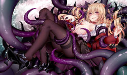 Rule 34 | 1girl, absurdres, anotoki ashi, black pantyhose, blonde hair, copyright request, forced orgasm, highres, nipples, octopus, pantyhose, rape, restrained, tentacle hair, tentacle pit, tentacle sex, tentacles, tentacles under clothes