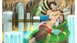 Rule 34 | 1boy, brown hair, daniel j. d&#039;arby, highres, jewelry, jojo no kimyou na bouken, lots of jewelry, m516, male focus, necklace, osiris (stand), solo, staff, stand (jojo), terence t. d&#039;arby