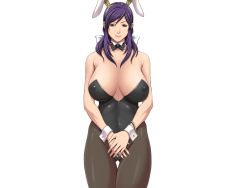 Rule 34 | 10s, 1girl, animal ears, bare shoulders, blue eyes, bow, bowtie, breasts, cleavage, collarbone, fake animal ears, female focus, game cg, gluteal fold, large breasts, legs, long hair, looking at viewer, mole, mole under mouth, nonohara mikako, pantyhose, playboy bunny, purple hair, rabbit ears, sei shoujo, solo, standing, starless, thigh gap, thighs, transparent background, white background, will (company), wrist cuffs