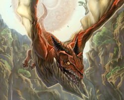 Rule 34 | dragon, flying, ishibashi yosuke, monster, mountain, planet